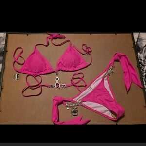 Pink Bikini with Jewel Accents